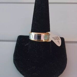 Band Ring in ION Plated YG and Stainless Steel Size 9